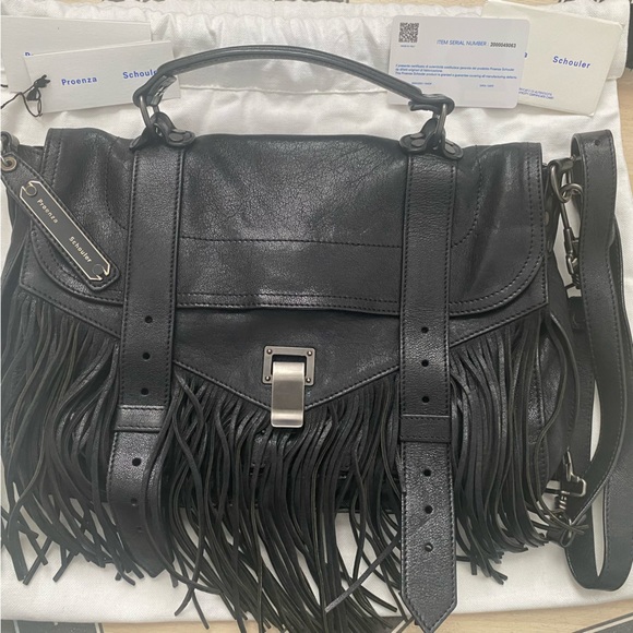 Authentic Proenza Schouler PS1 Fringe Medium Black - Picture 5 of 16
